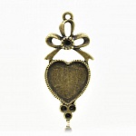 1 cabochon support Heart N°03 Bronze