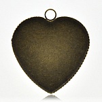 1 cabochon support Heart N°05 Bronze