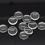 Cabochon Round 10 mm in transparent burr glass N°02