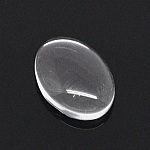Oval Cabochon 10 x 14 mm x 2 pieces of clear burr glass N°16