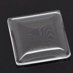 Cabochon Square 25 x 25 mm in transparent burr glass N°28