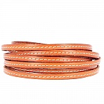 Flat Calf Leather Orange 05 mm by 20 cm Sewn 1 white thread