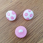 Fancy button with patterns for children football N°02 light pink