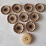 Wooden knob flowers 30 mm N°15 x 10 pieces