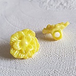 Fancy buttons, children, babies Flower pattern N°02-07 Yellow