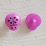 Fancy buttons, children, babies Ladybird pattern N°01-11 Purple