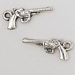 Charm revolver pistol N°01 Silver x 10 pieces