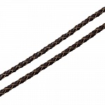 Round braided leather Coffee 03 mm x 2 meters