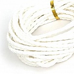 5 meters Round cord imitation leather braided White 3 mm