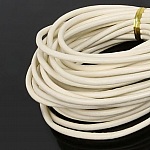 1 meter Round smooth leather cord Ivory 3 mm