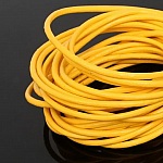 1 meter Round smooth leather cord Yellow 3 mm