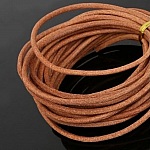 1 meter Round smooth leather cord Natural 3 mm
