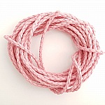 1 meter Round cord faux leather braided Dark Pink 3 mm