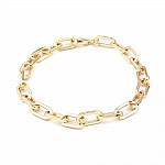 16K gold plated oval mesh bracelet 22 cm N°03
