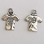 Silver Football Shirt Sport Ball Charm