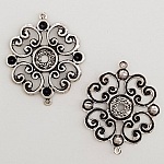 Flower charm Metal N°019 Silver