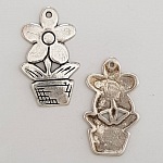 Flower charm Metal N°056 Silver