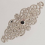 Metal Flower Charm N°098 Silver Engraving