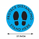 Black and Blue Social Distancing Floor Stickers