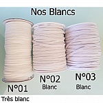 Flat mask elastic 5 mm WHITE N°02 per meter