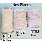 Flat elastic 5 mm White N°03 X 10 Meters