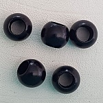 5 Wooden Beads Round 14/11 mm Black