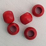 5 Wooden Beads Round 14/11 mm Red