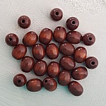 10 Wooden Beads Oval / Olive 13/10 mm Brown