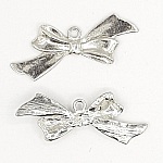 Silver bow tie charm N°18 silver metal bow tie charm