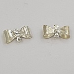 Silver bow tie charm N°19 silver metal bow tie charm