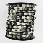 Round spaghetti cord N°02 Black White x 1 meter