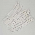 10 White elastic cord bands with adjustable buckle for mask attachment. N°02.