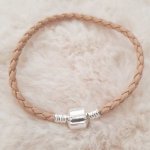 European Clip Bracelet Plain 01 FROM 15 TO 23 CM Beige