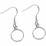 20 earring cabochon holders 14 mm N°06 Silver