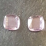 Square faceted glass pendant charm N°02-01