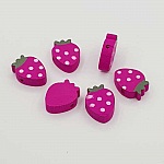 Wooden bead strawberry shape purple N°01-04