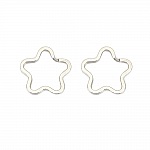 Flower-shaped key ring Stainless steel 34 x 35 mm