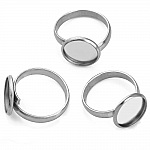 1 support cabochon ring of 12 mm Silver N°05