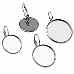 round cabochon holder stainless steel earring 10 mm N°07