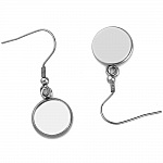 20 earring cabochon holders 14 mm N°06 Aged Silver