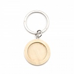 Support cabochon Key ring 20 mm Wood N°01