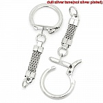 Silver metal key ring 6.2 cm