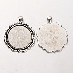 2 x 30mm silver cabochon holders, cabochon pendants 37AS