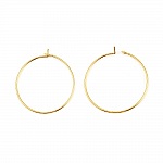 Gold plated 18K Gold Creole earring holder N°01-25 mm x 1 pair
