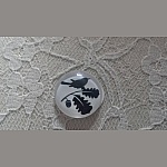round glass cabochon 10mm birds 017 