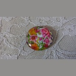 round glass cabochon 20mm flower 01-046 