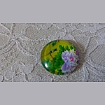round glass cabochon 20mm flower 01-044 
