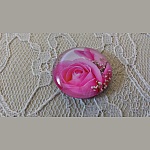 round glass cabochon 20mm flower 01-037 