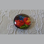 round glass cabochon 20mm flower 01-031 