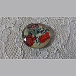 round glass cabochon 20mm flower 01-026 